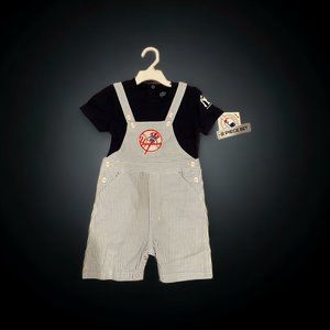 Yankees 2 Piece Set T-shirt Overall Kids Size 2T